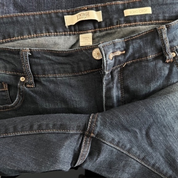 Vintage America Blues Plus size 22 boho crop  dark wash - Picture 2 of 8